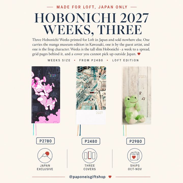 Hobonichi 2027 Weeks, Three